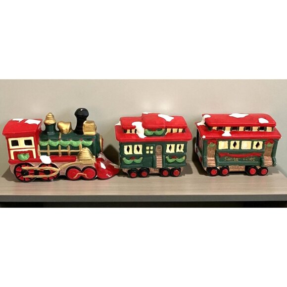Holiday Trim 3pc. Porcelain Train Set - Picture 2 of 16